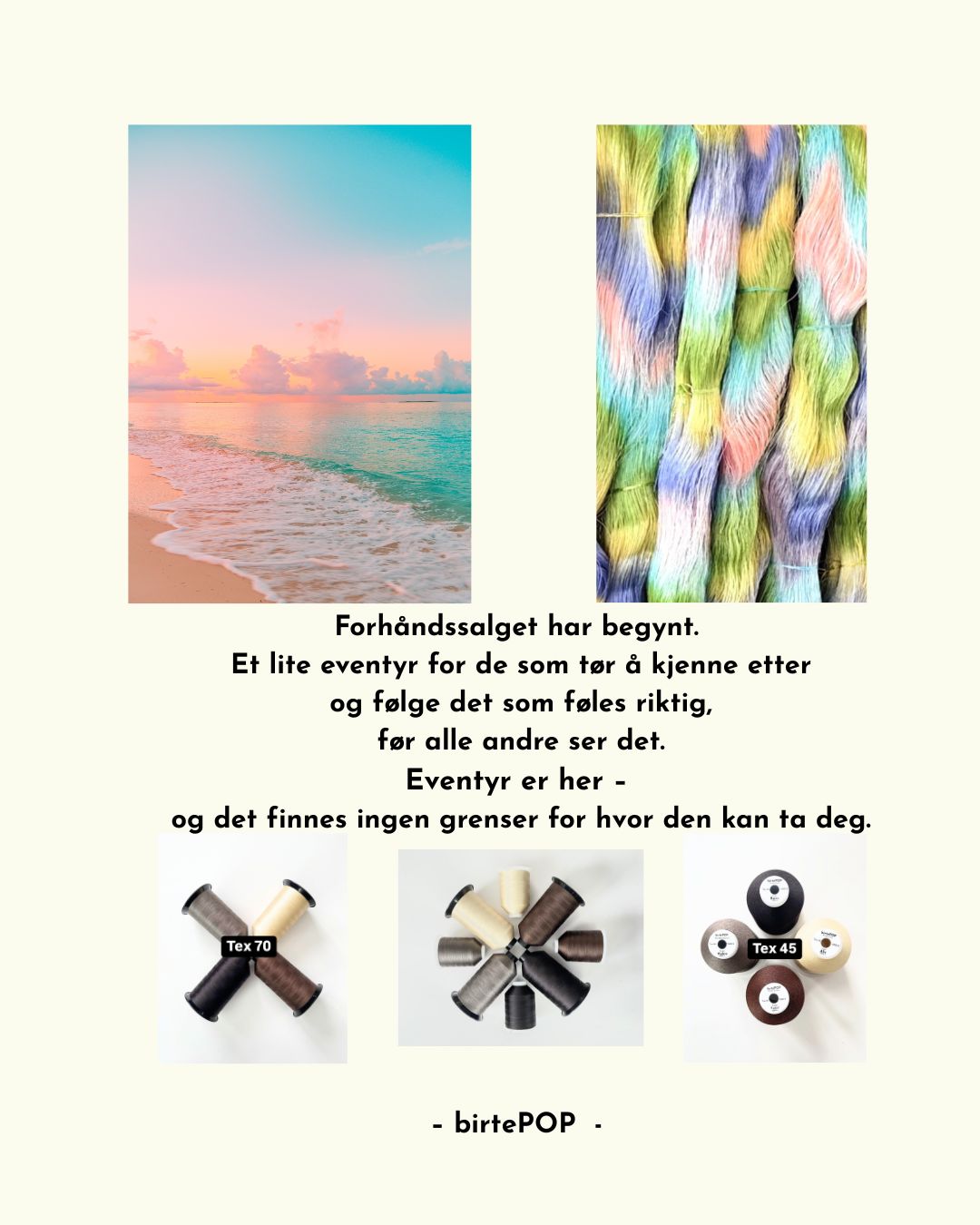 Æventyr - flerfarget tråd i nydelige pastelltoner FORHÅNDSSALG