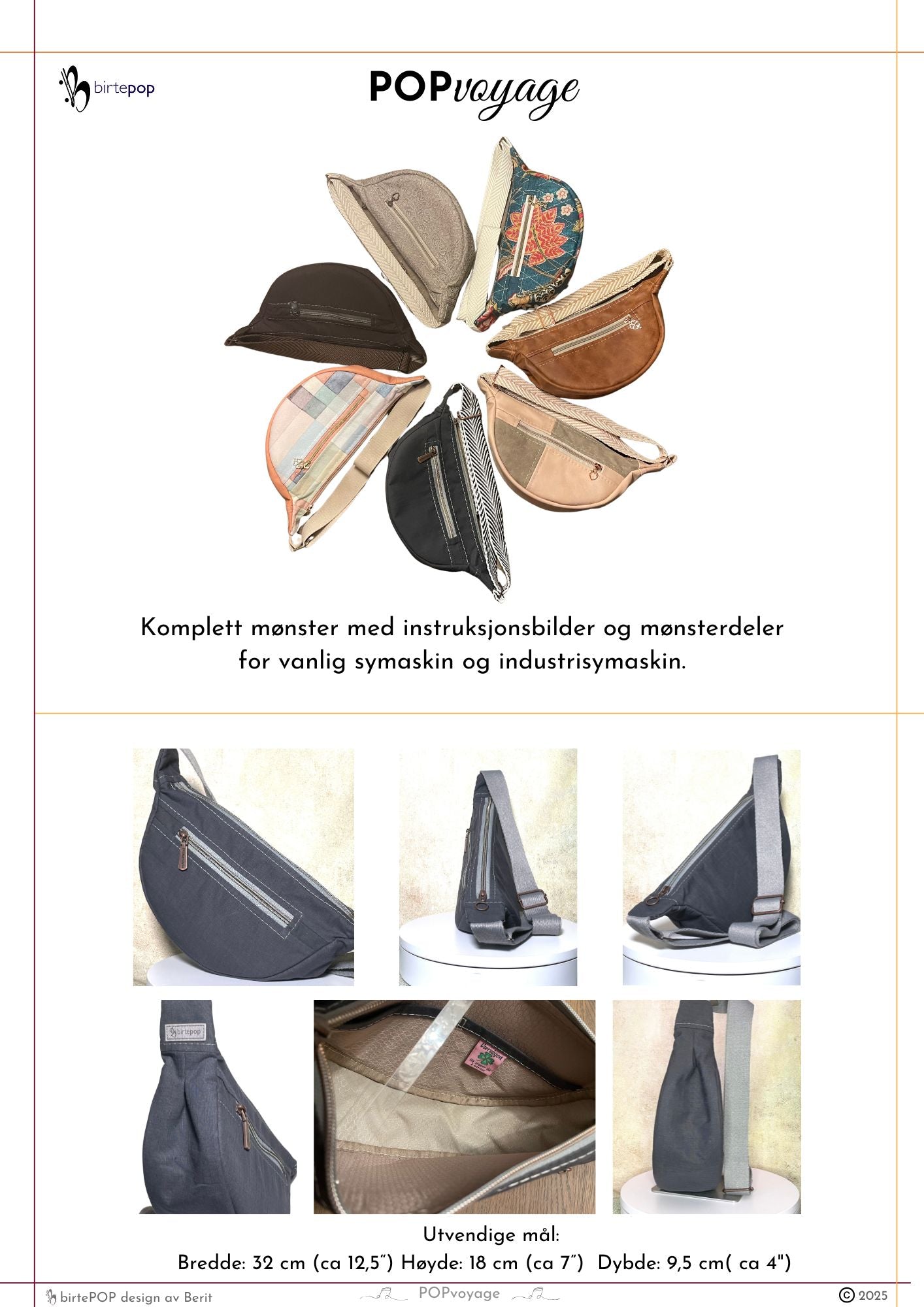 Mønster til POPvoyage skulderveske