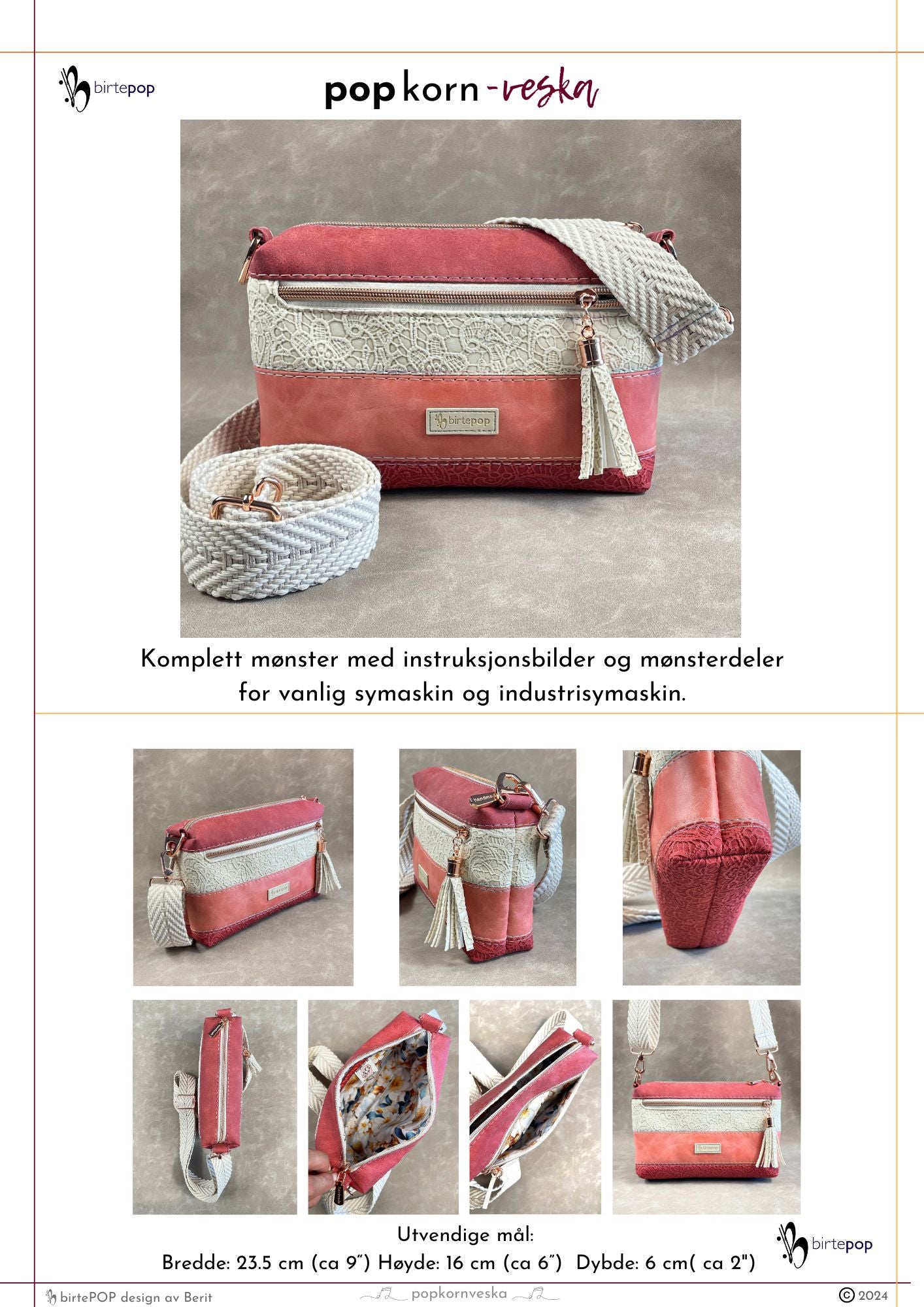 Mønster til POPkorn-veska